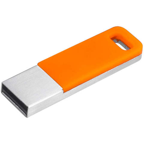 Флешка 4 ГБ оранжевая, пластик и металл «БЛЕНД»