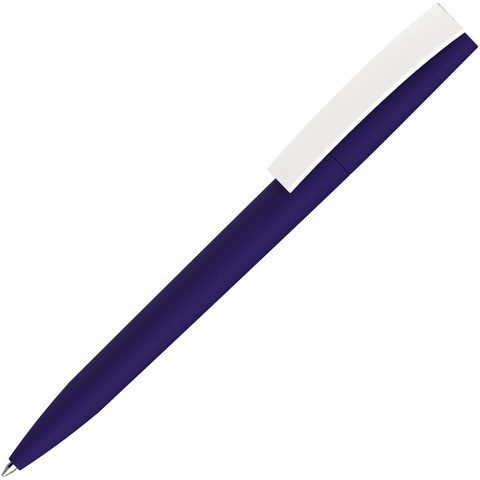 Темно-синяя ручка, пластик и soft-touch «ЗЕТА-СОФТ»