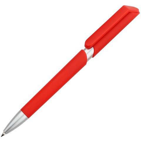 Ручка красная, пластик и soft-touch «ЗООМ-СОФТ»