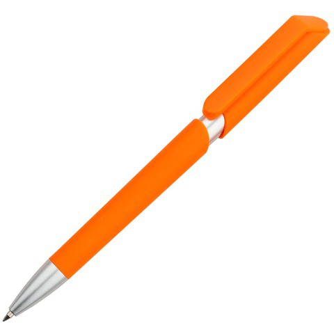 Ручка оранжевая, пластик и soft-touch «ЗООМ-СОФТ»