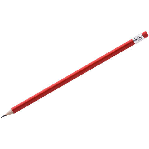 Красный карандаш простой wood color, дерево