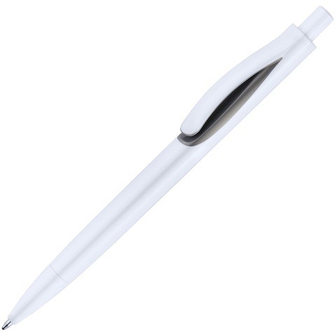 Ручка белая с серебристым, пластик «ФОКУС»