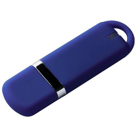 Темно-синяя флешка 32 гб, пластик и soft-touch «МИРАКС-СОФТ»