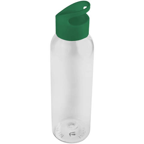 Прозрачная с зеленым бутылка для воды bingo 630мл., пластик