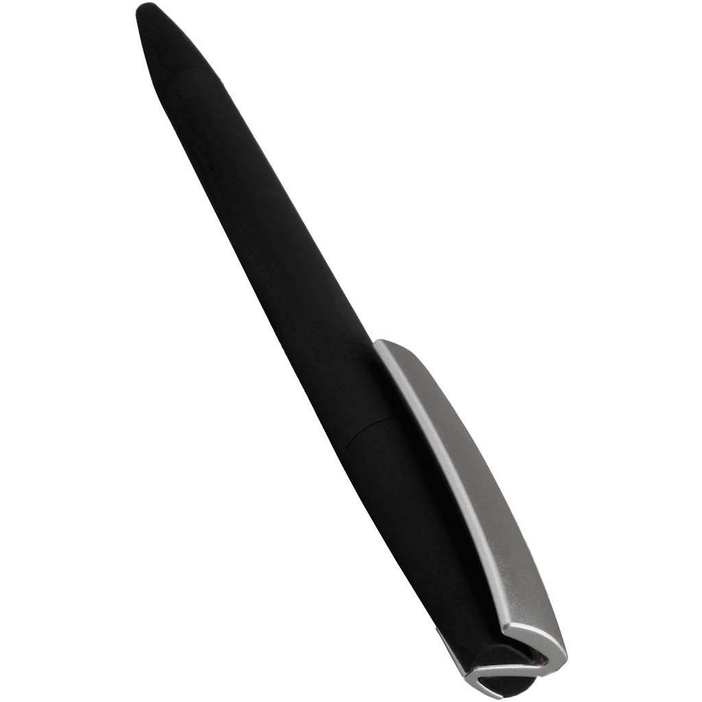 Изображение Ручка черная с серебристым, пластик и soft-touch «ЗЕТА-СОФТ-МИКС»