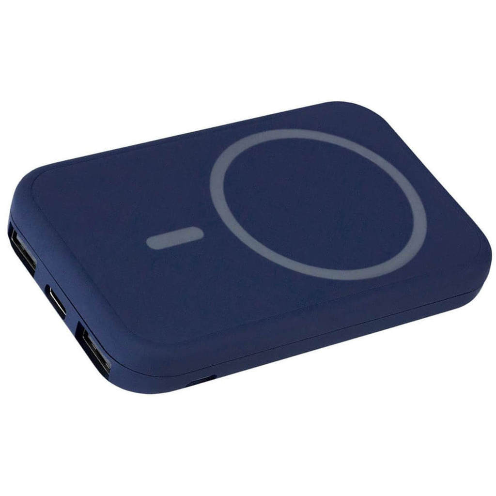 Картинка Синий внешний беспроводной аккумулятор magik soft type-c 5 вт, 5000 ма·ч, пластик и soft-touch