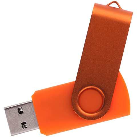 Флешка 8 ГБ оранжевая, металл и пластик soft-touch «ТВИСТ-КОЛОР»