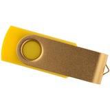 Флешка 4 ГБ желтая, металл и пластик soft-touch «ТВИСТ-КОЛОР» Фотография