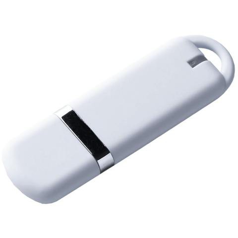 Белая флешка 32 гб, пластик и soft-touch «МИРАКС-СОФТ»