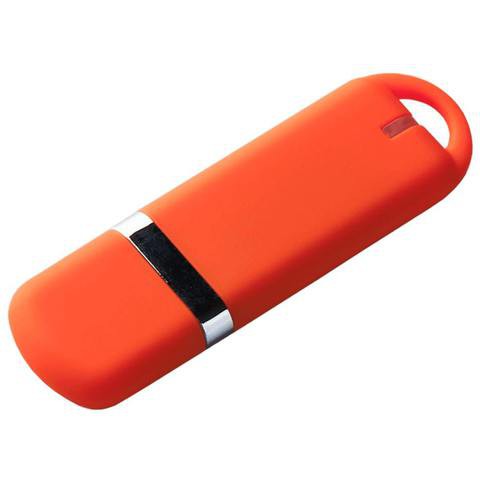 Оранжевая флешка 32 гб, пластик и soft-touch «МИРАКС-СОФТ»