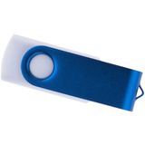 Белая с синим флешка 4 гб, металл и пластик soft-touch «ТВИСТ-ВХИТЕ-КОЛОР» Изображение